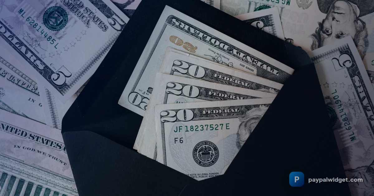 Widget de saldo de PayPal en una pantalla d'inici d'Android que mostra el saldo i els guanys diaris